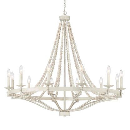 12 light candle style wagon wheel chandelier with beaded accents (14) by ACROMA