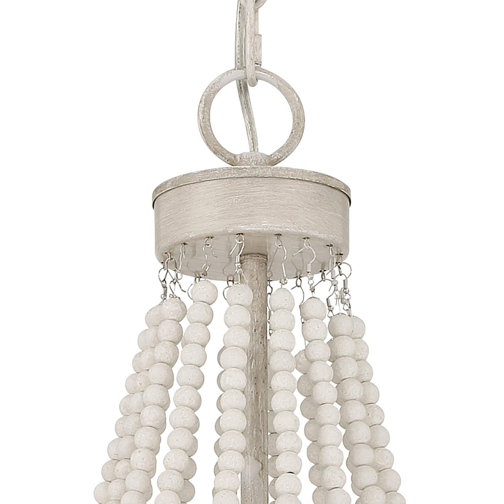 4 light wood beaded chandelier (18) by ACROMA