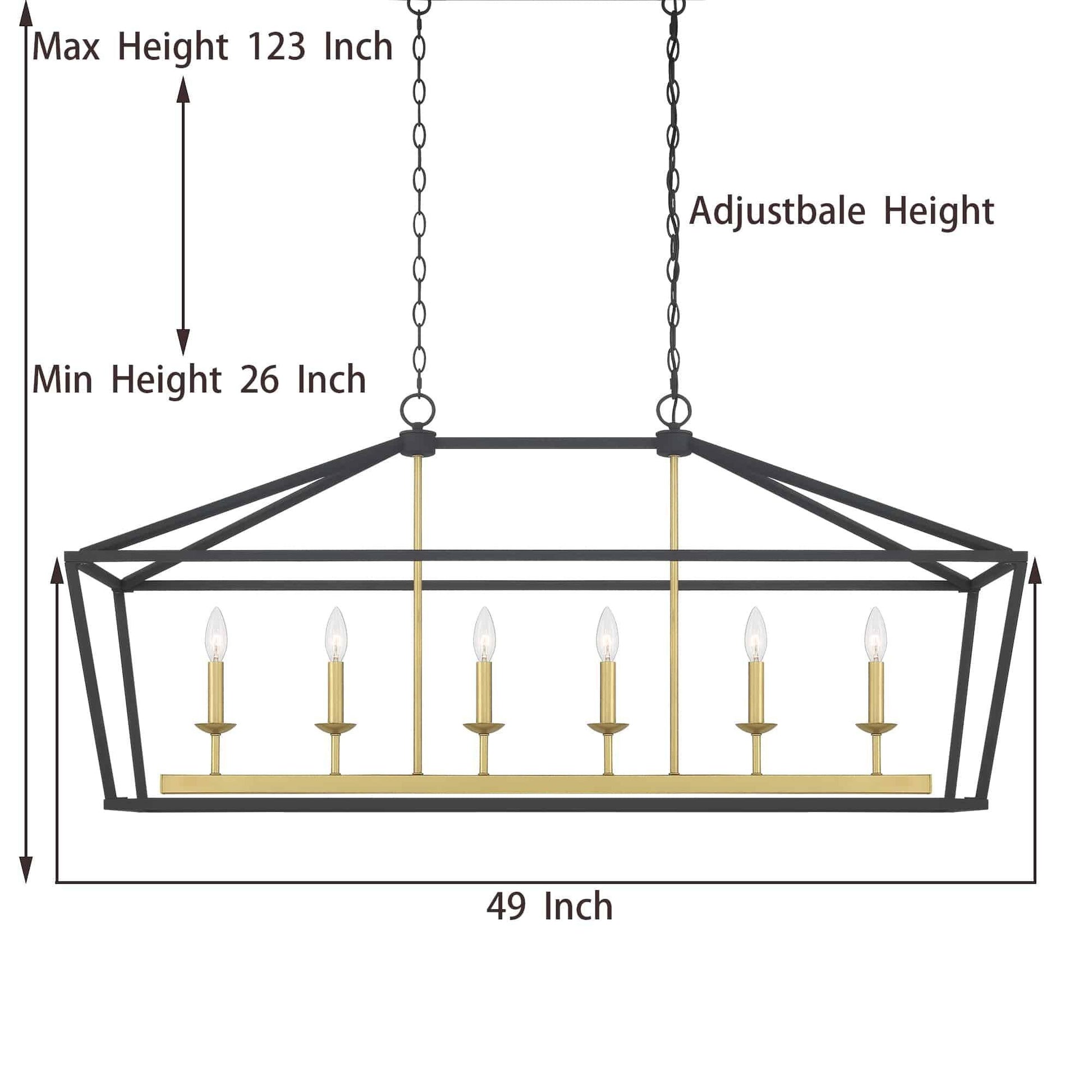 6 light linear kitchen island chandelier (8) by ACROMA