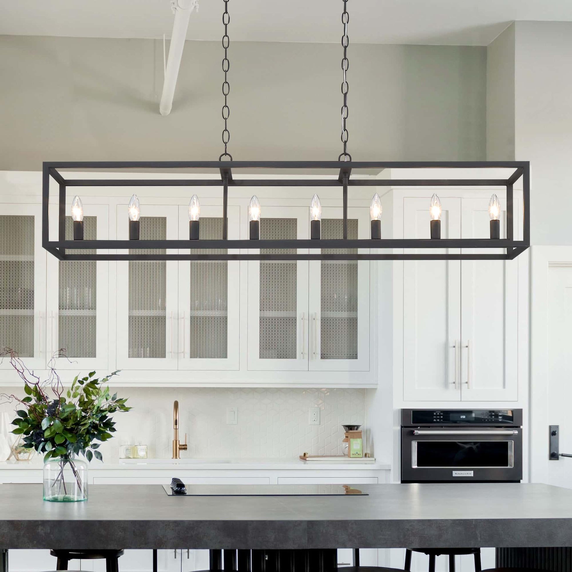 8 light kitchen island rectangle pendant (39) by ACROMA