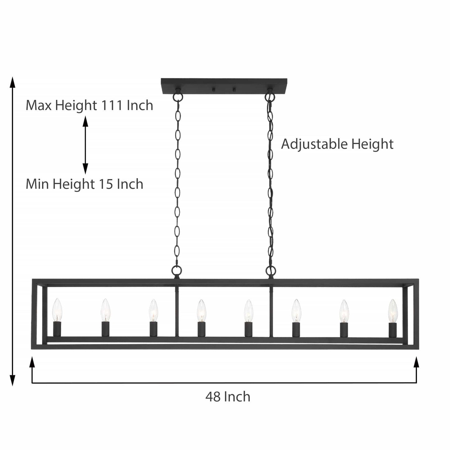 8 light kitchen island rectangle pendant (7) by ACROMA