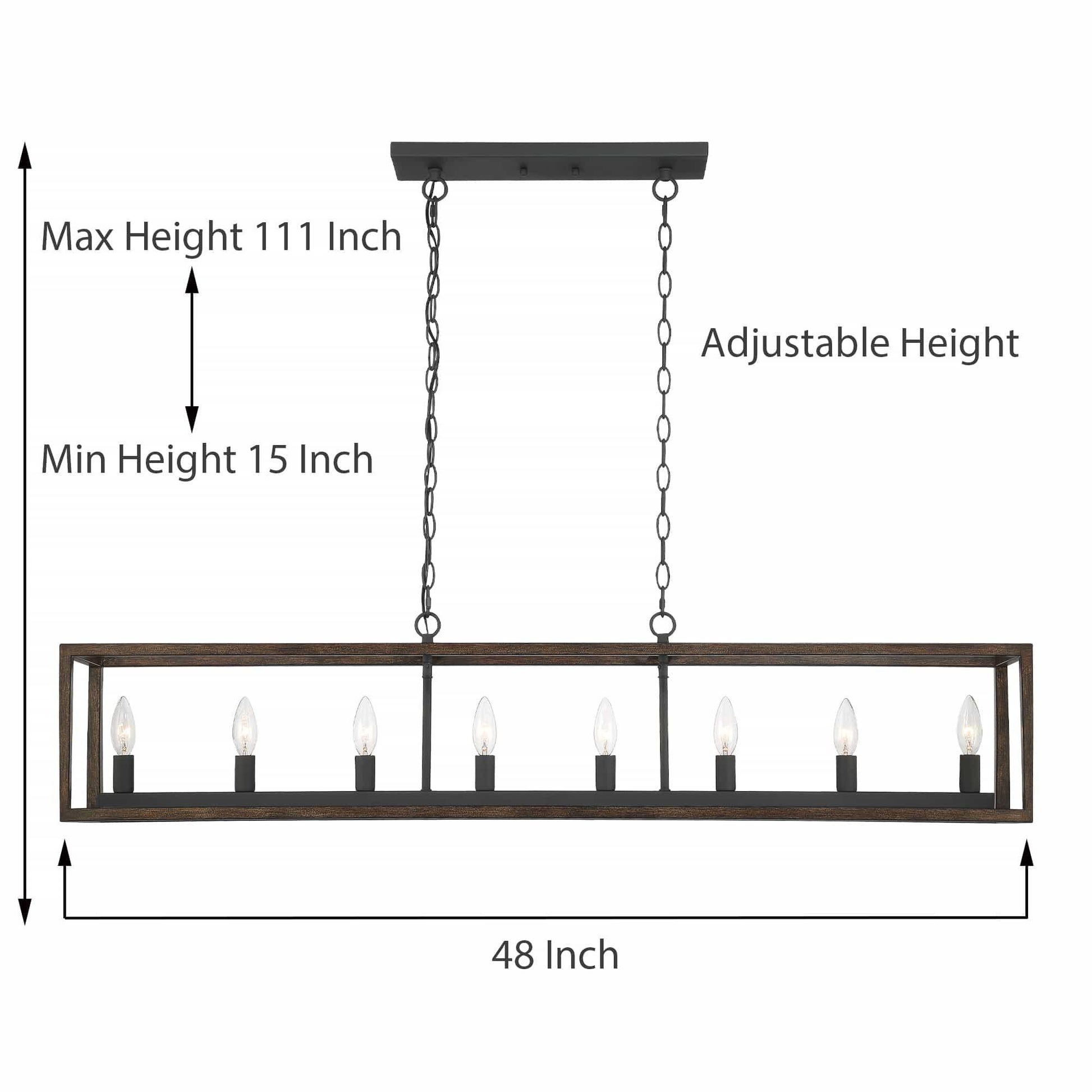 8 light kitchen island rectangle pendant (31) by ACROMA