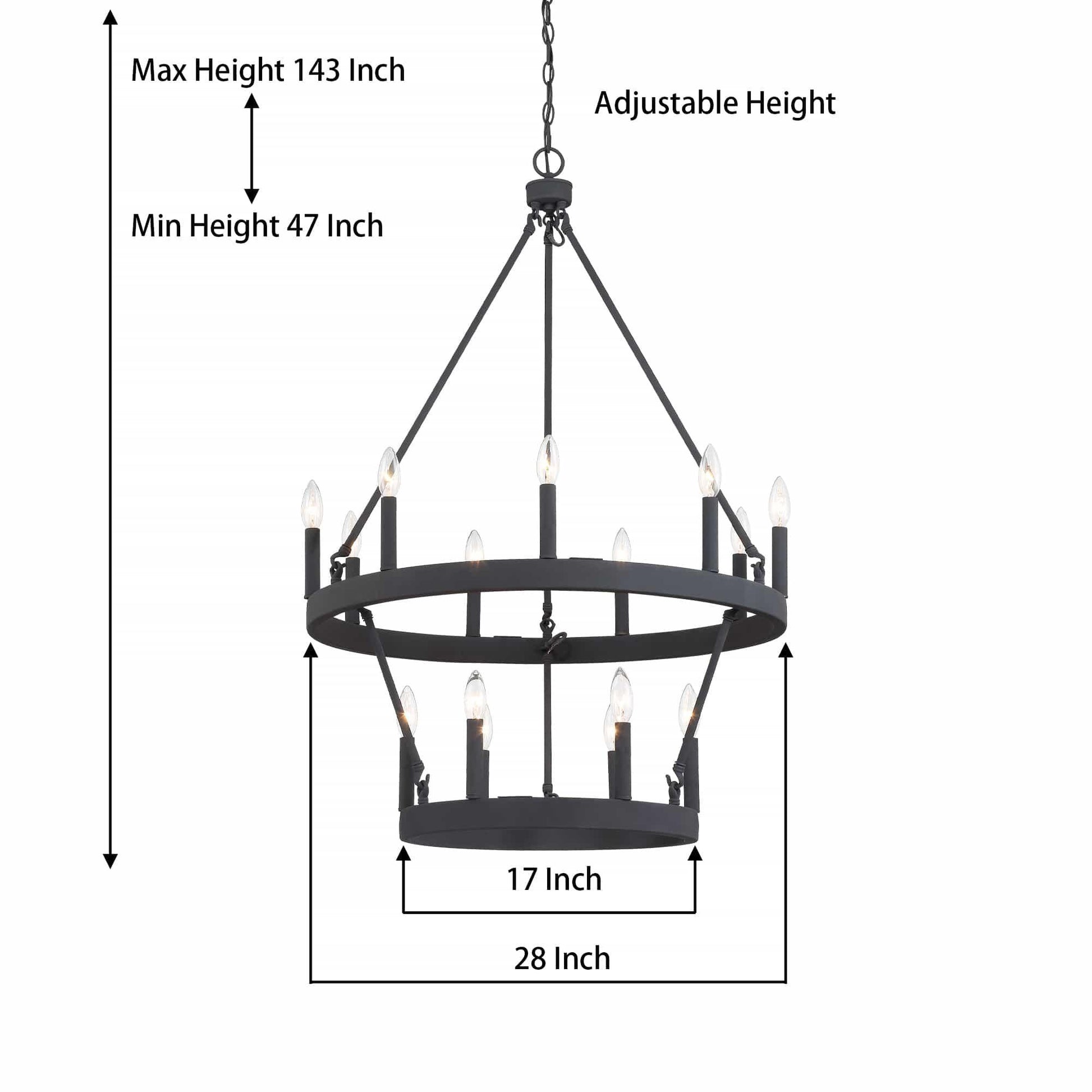 15 light candle style wagon wheel entry chandelier (11) by ACROMA