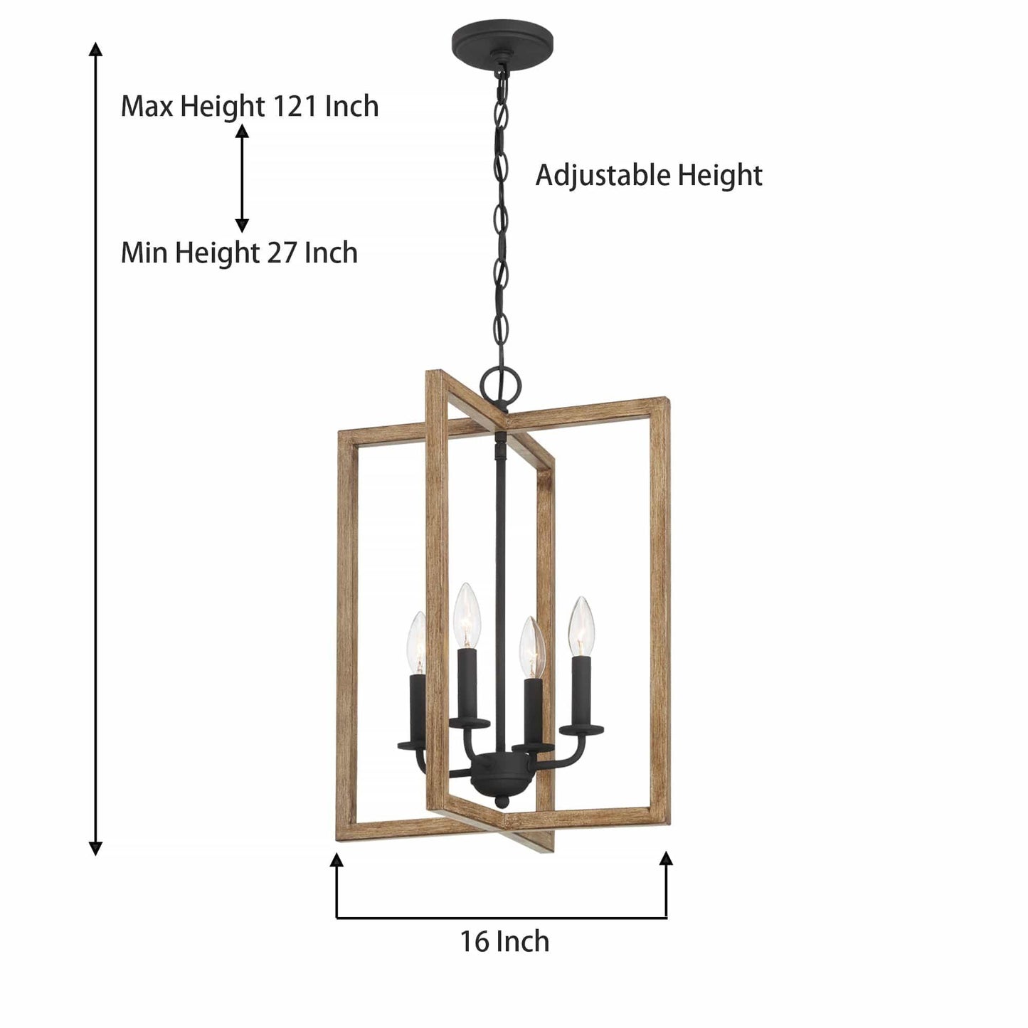 4 light candle style square chandelier (16) by ACROMA