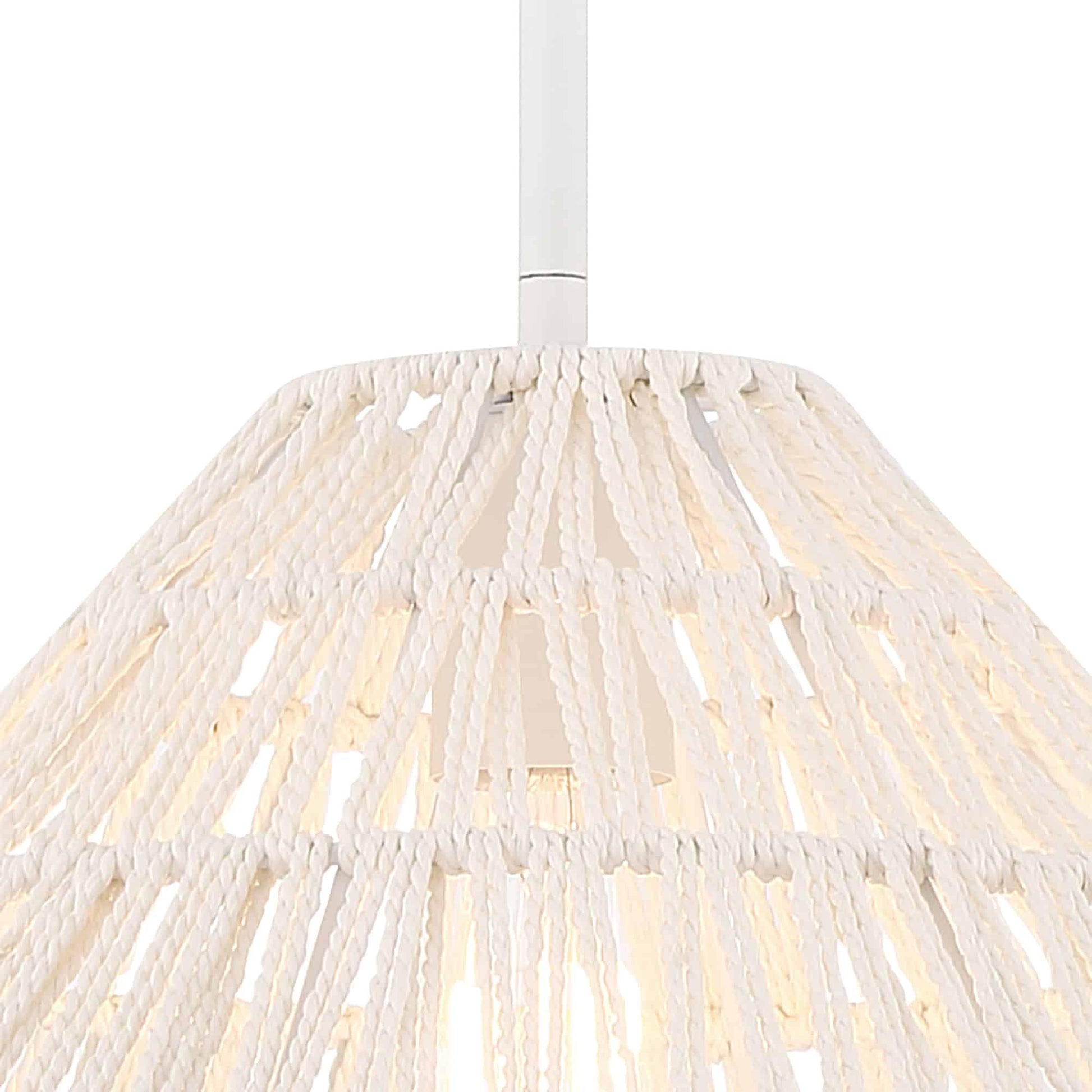 1 light white woven rattan pendant (7) by ACROMA