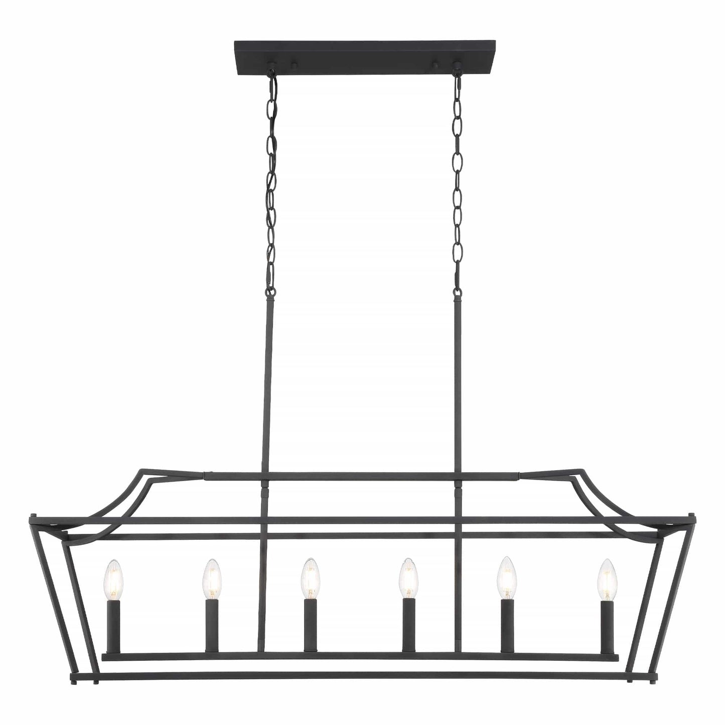 6 light linear rectangle chandelier (10) by ACROMA