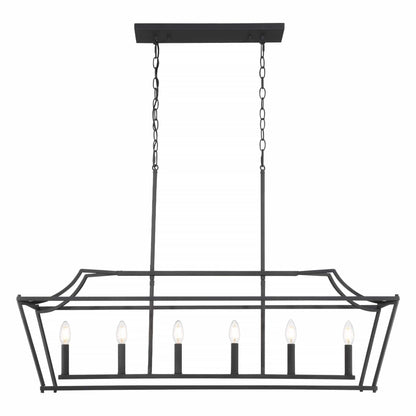 6 light linear rectangle chandelier (10) by ACROMA