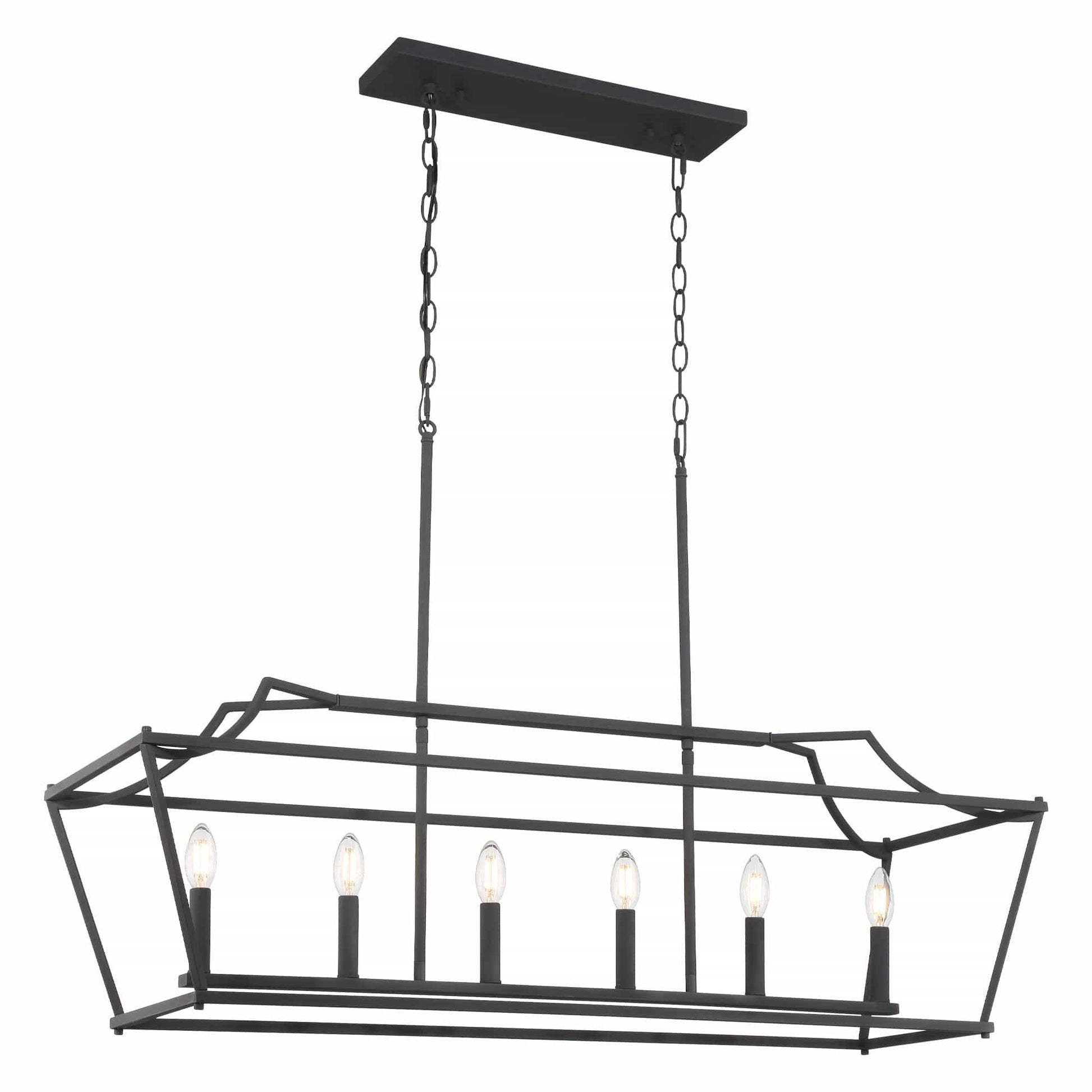 6 light linear rectangle chandelier (11) by ACROMA