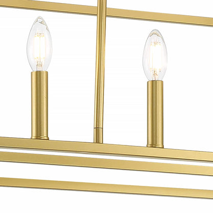 6 light linear rectangle chandelier (13) by ACROMA