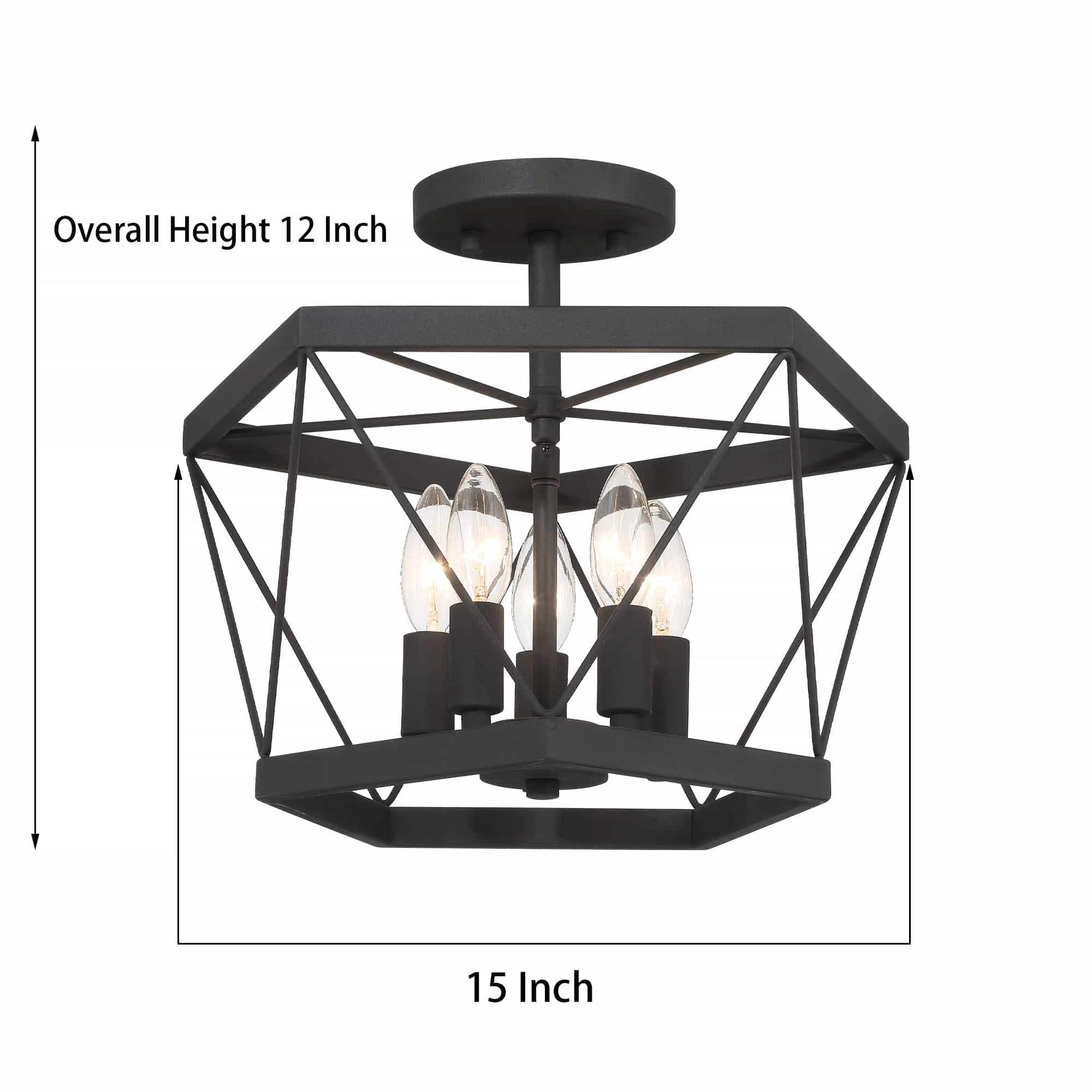 5 light cage semi flush mount (7) by ACROMA