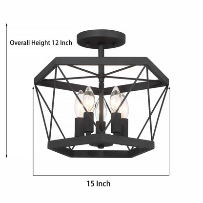 5 light cage semi flush mount (7) by ACROMA