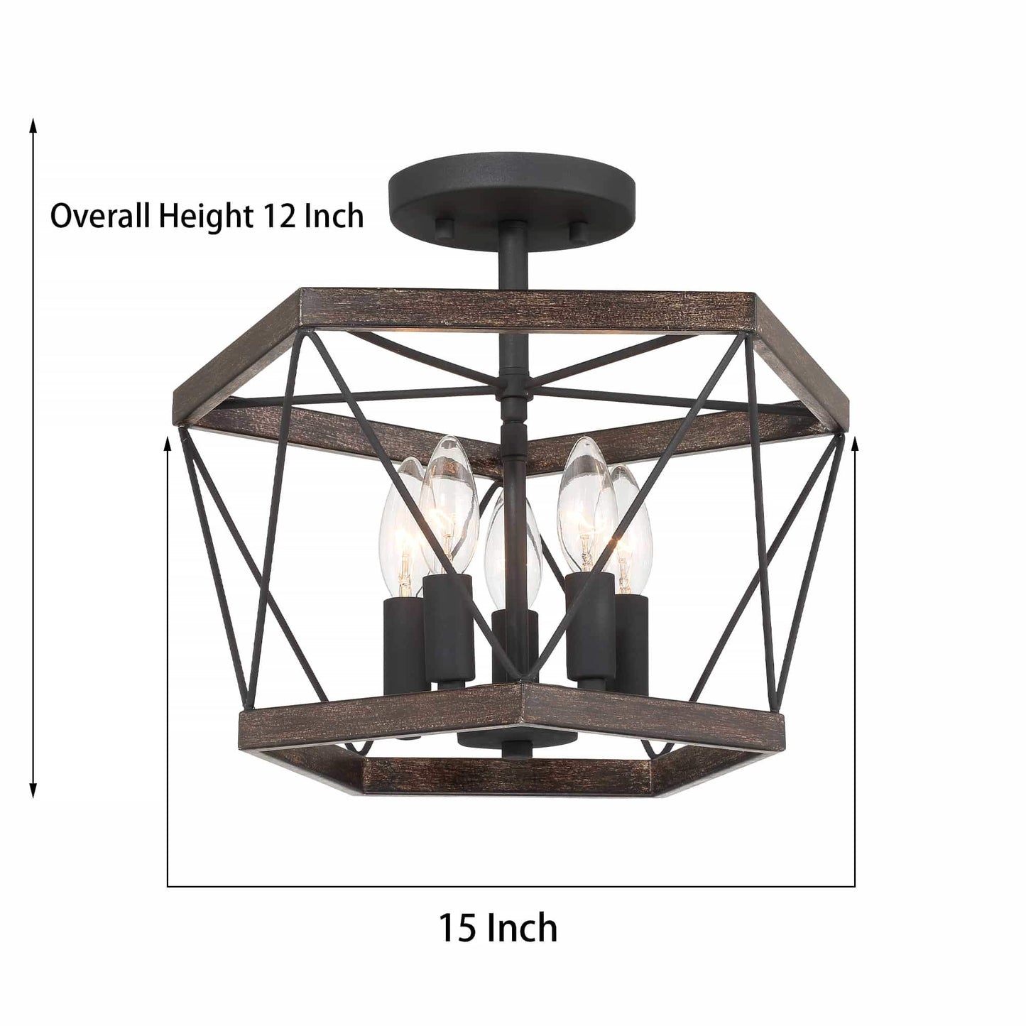 5 light cage semi flush mount (13) by ACROMA