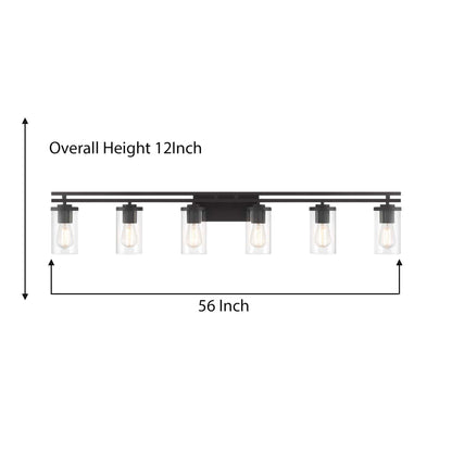 6 light rectangular bathroom vanity light (8) by ACROMA