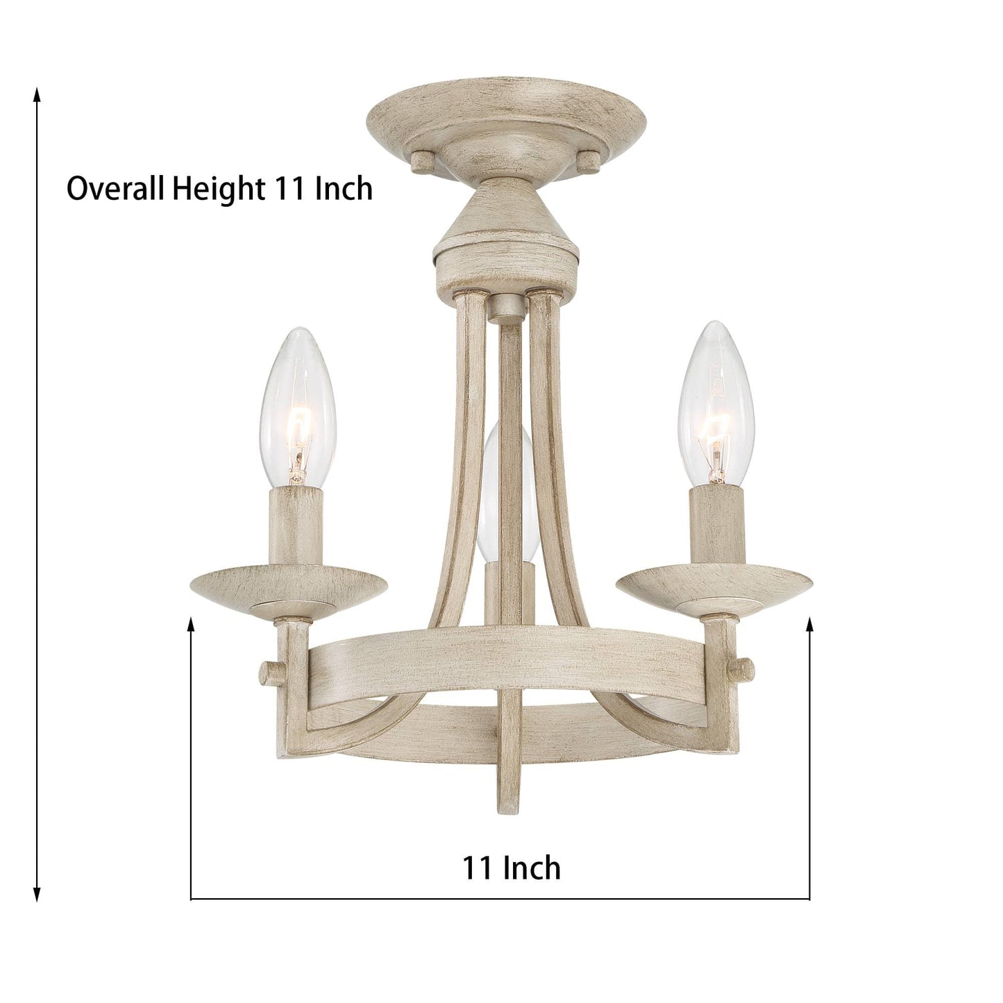 3 light candle semi flush mount (14) by ACROMA