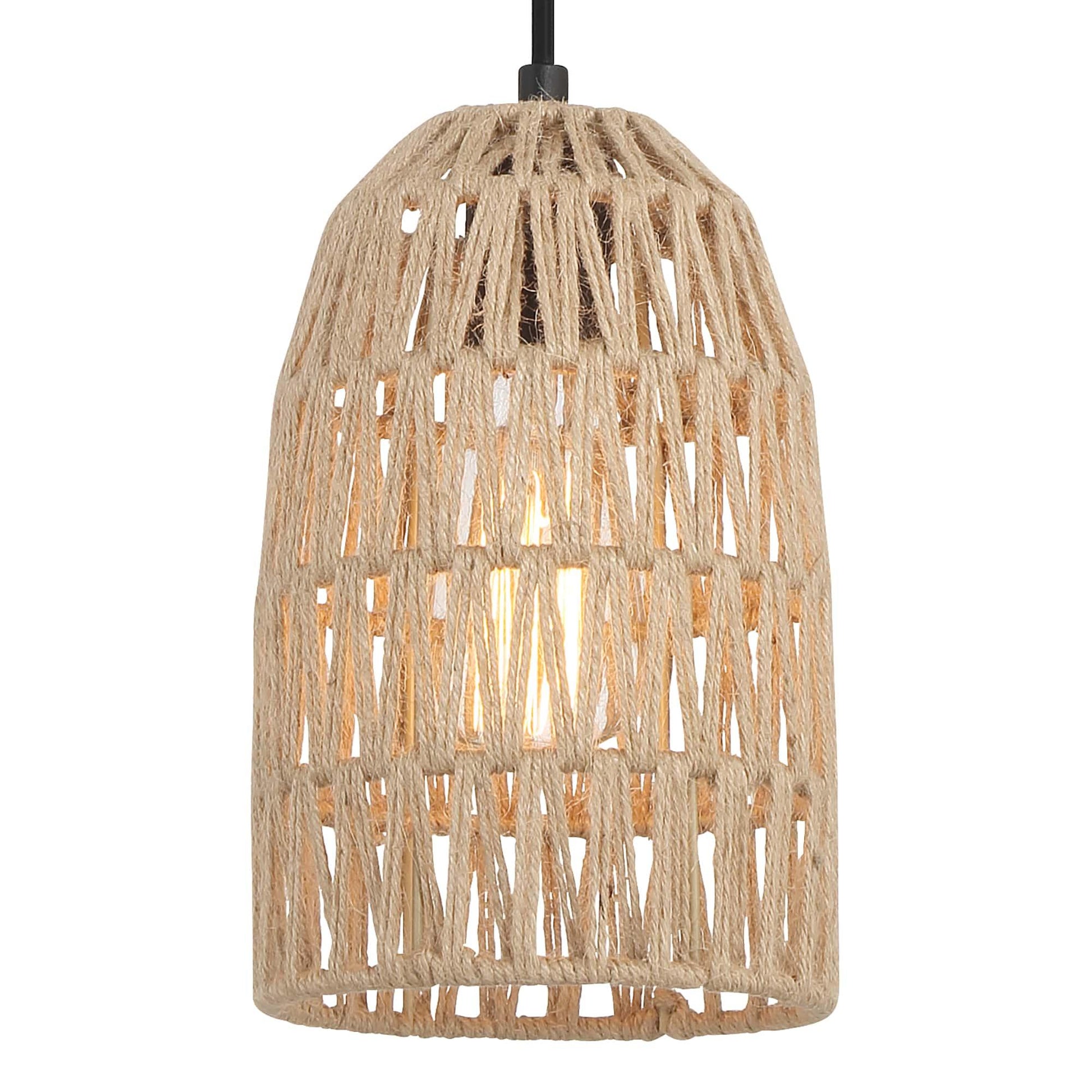 1 light single dome pendant with rope accents (4) by ACROMA