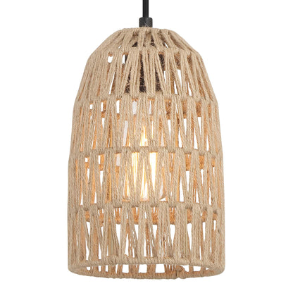 1 light single dome pendant with rope accents (4) by ACROMA