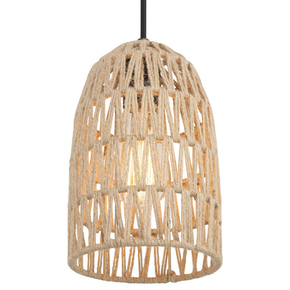 1 light single dome pendant with rope accents (6) by ACROMA