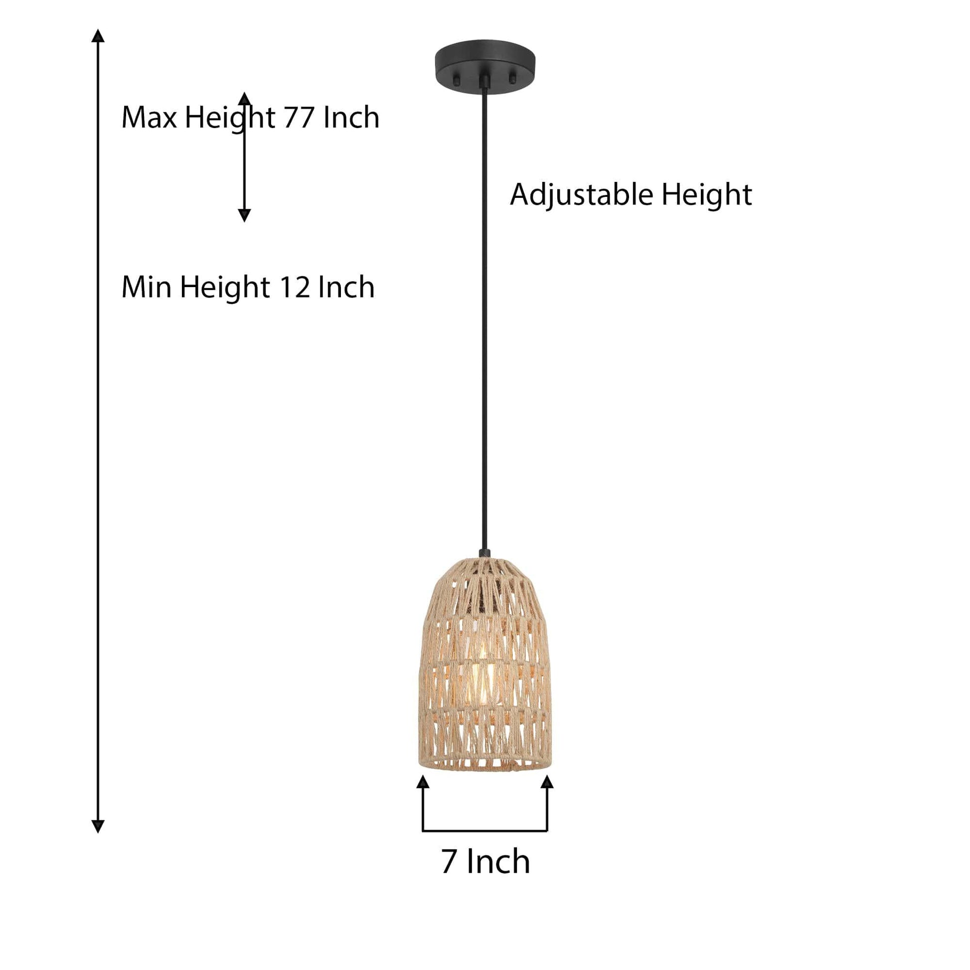 1 light single dome pendant with rope accents (7) by ACROMA