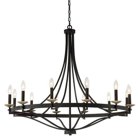 12 light classic candle style wagon wheel chandelier 1 (8) by ACROMA